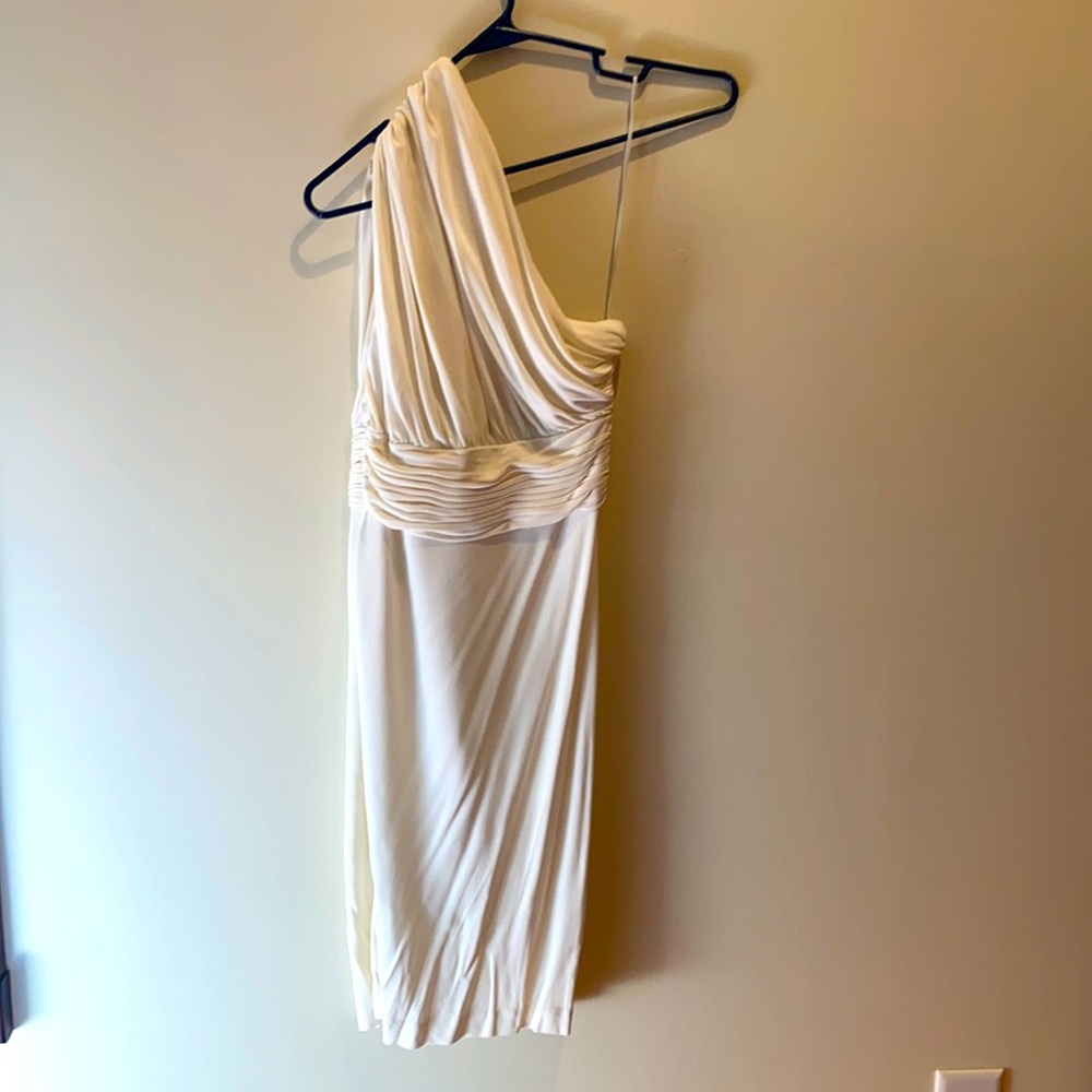 One Shoulder White Halston Heritage Gown
